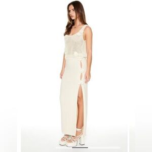 Crochette rose maxi skirt and tank set